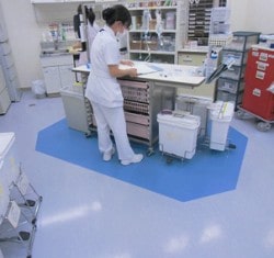 三栄商会　床サイン　サンエイエアー　福井　ゾーニング　床